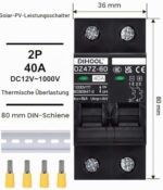 DIHOOL DC-Trennschalter 1000 V 40 A 2-polig für Solaranlagen