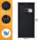 enjoy solar 100 W 12 V Solarmodul monokristallin PERC 9BB Full Black