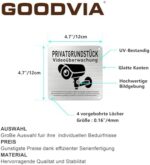 Goodvia Videoüberwachung Schild 12 x 12 cm