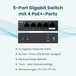 Tenda PoE Switch 5-Port 4x PoE+