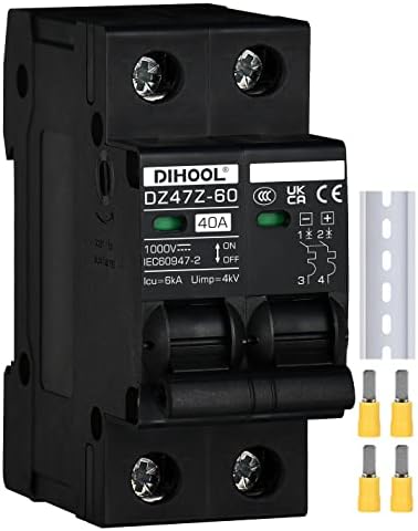 DIHOOL DC-Trennschalter 1000 V 40 A 2-polig für Solaranlagen