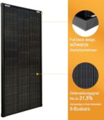 enjoy solar 100 W 12 V Solarmodul monokristallin PERC 9BB Full Black
