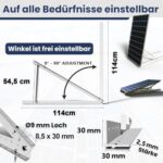 GLIESE Solarmodul-Halterung 114 cm verstellbar mit Aluminiumschienen