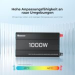 Renogy 1000 W Wechselrichter 12 V auf 230 V reiner Sinus mit Netzvorrangschaltung