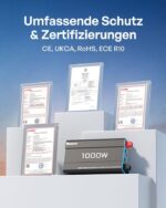 Renogy 1000 W Wechselrichter 12 V auf 230 V reiner Sinus mit Netzvorrangschaltung
