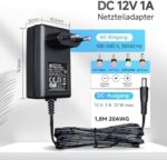 ANLINK Netzteil 12V 1A mit drei DC-Adaptersteckern
