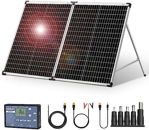 DOKIO Solarkoffer 100W Bild 1 DOKIO Solarkoffer 100 W 18 V faltbares Solarpanel mit Laderegler