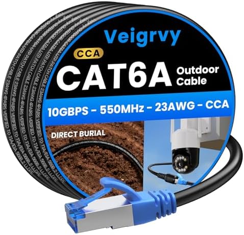 Veigrvy Cat 6A Outdoor LAN Kabel 15 m