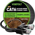 VOIETOLT Cat6 Outdoor-Netzwerkkabel schwarz