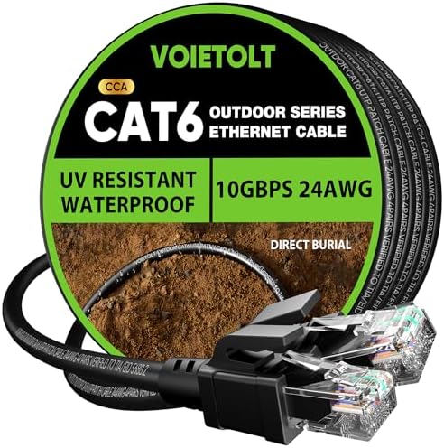 VOIETOLT CAT6 Bild 1 VOIETOLT Cat6 Outdoor-Netzwerkkabel schwarz