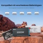 Renogy 2000 W Wechselrichter 12 V auf 230 V reiner Sinus mit Netzvorrangschaltung