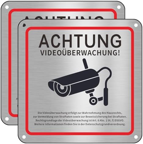 Svalor Videoüberwachung Schild 15 x 15 cm