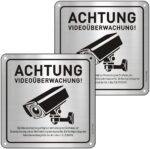 CHINYROZA Warnschild Videoüberwachung DSGVO, Aluminium 15 x 15 cm