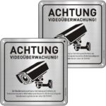 CHINYROZA Warnschild Videoüberwachung DSGVO, Aluminium 15 x 15 cm