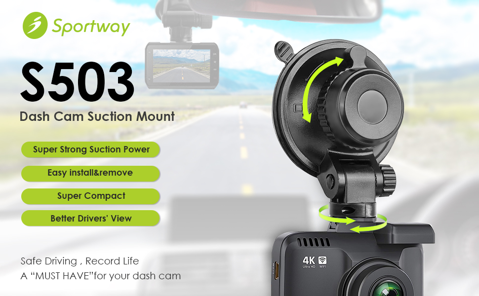 Sportway S503 Saugnapfhalterung für Dashcams mit 360-Grad-Gelenken – Detail 2