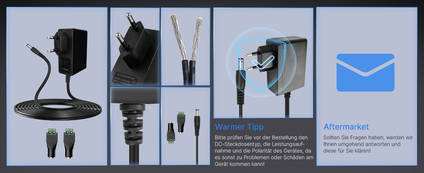 gonew21 gonew21-0012 Netzteil 12V 2A mit DC-Stecker – Detail 5