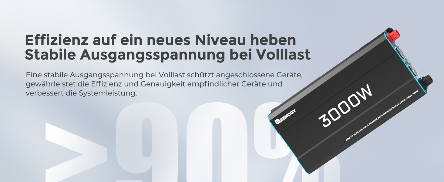 Renogy 3000 W Wechselrichter 12 V auf 230 V reiner Sinus mit Netzvorrangschaltung – Detail 4