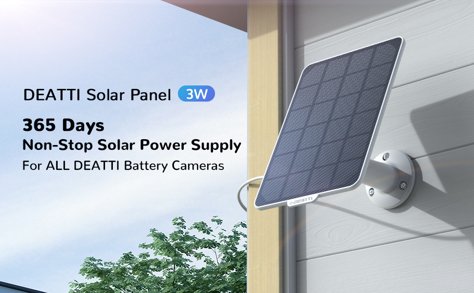 DEATTI 3-W-Solarpanel mit verstellbarer Halterung für Akku-Überwachungskameras – Detail 1