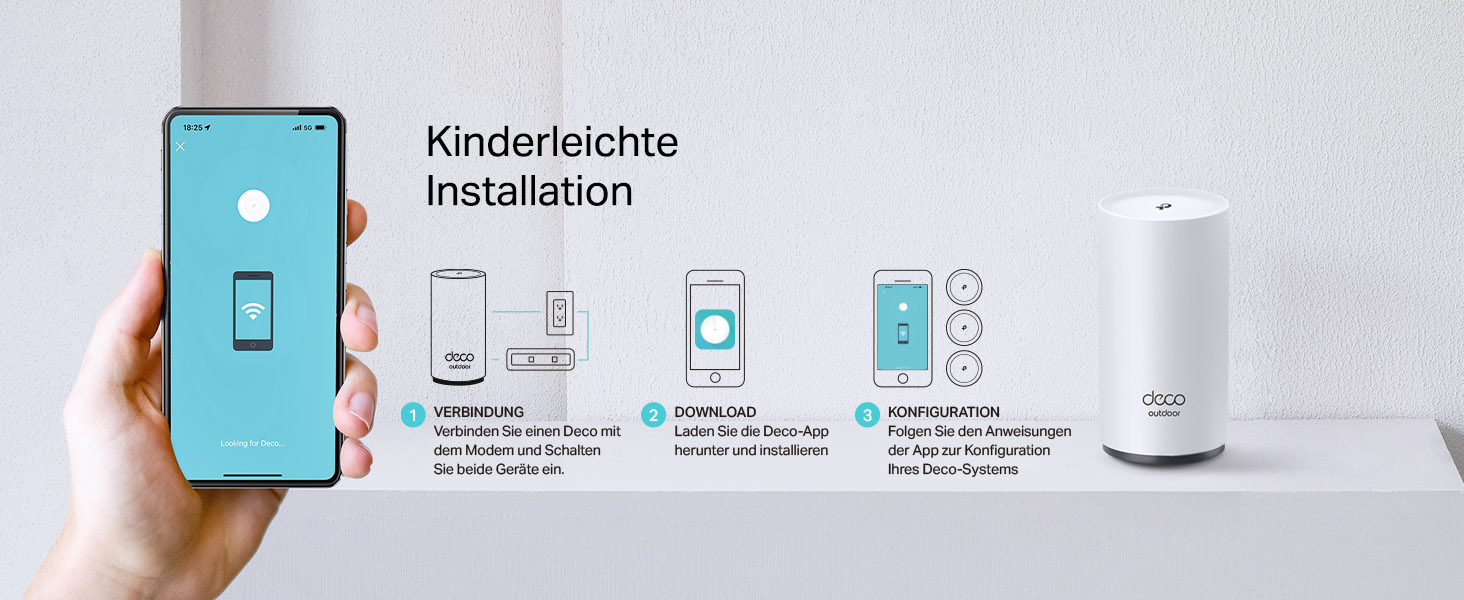TP-Link Deco X50-Outdoor Wi-Fi 6 Mesh-Router für den Aussenbereich – Detail 12