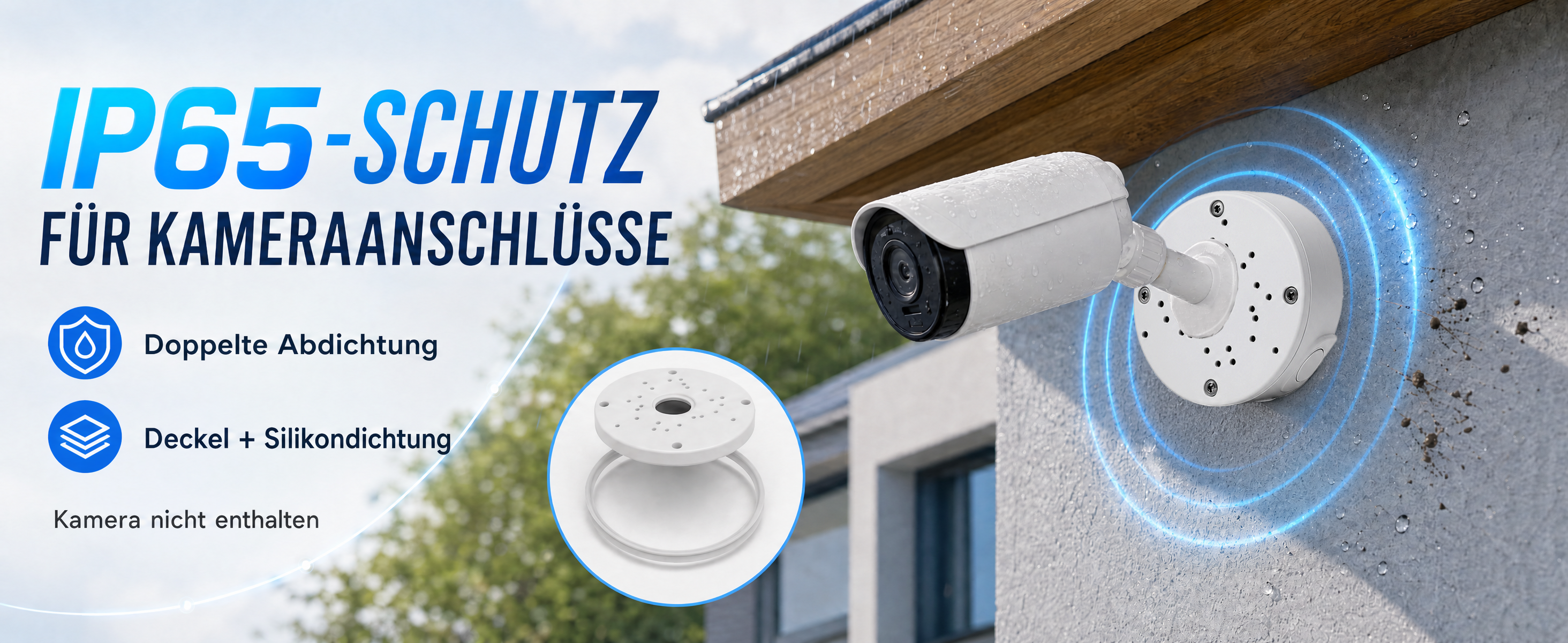 GWAEPU wasserdichte ABS-Kamera-Anschlussdose 4 Stück weiss – Detail 1