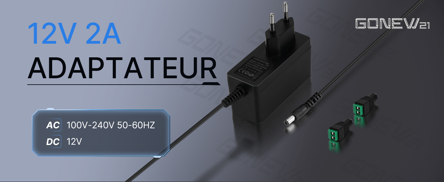 gonew21 gonew21-0012 Netzteil 12V 2A mit DC-Stecker – Detail 1