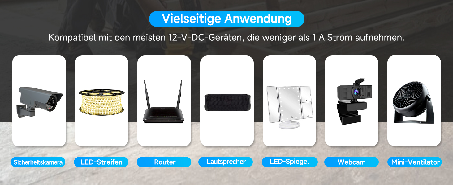 ANLINK Netzteil 12V 1A mit drei DC-Adaptersteckern – Detail 5