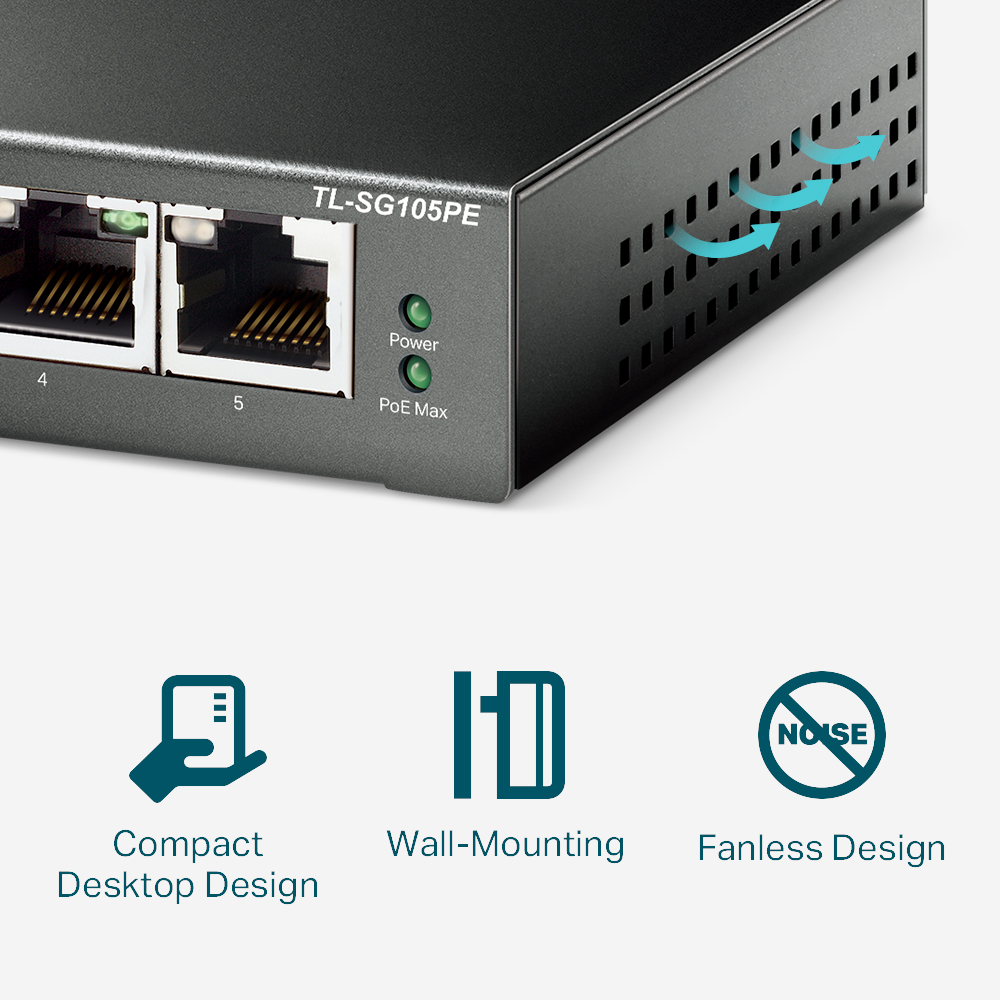 TP-Link TL-SG105PE Managed PoE-Switch mit 4 PoE+-Ports – Detail 17