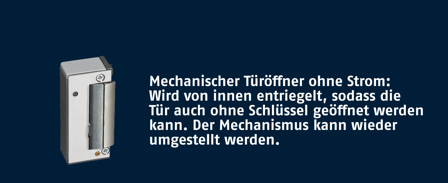 ABUS MT90 mechanischer Türöffner in Silber mit schmalem Schliessblech und justierbarer Radiusfalle – Detail 2