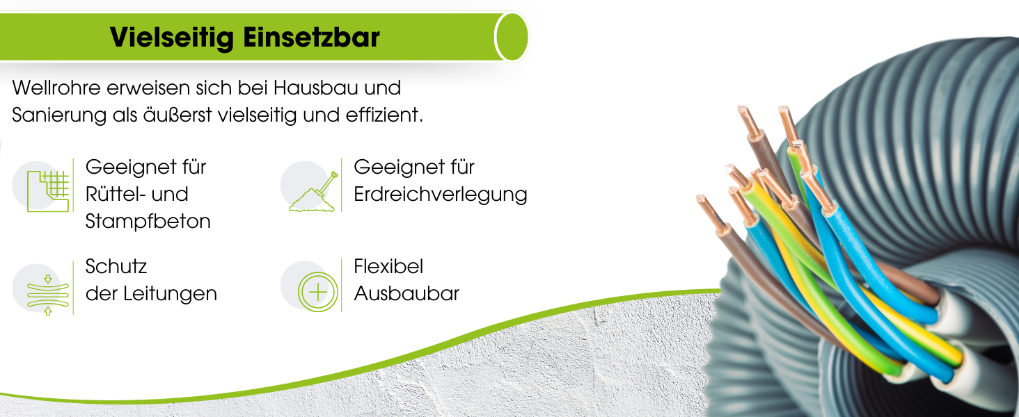 Grauer Ring METEOFLEX PLUS Wellrohr aus PE-HD mit sichtbarer weisser Innenbeschichtung am angeschnittenen Rohrende – Detail 2
