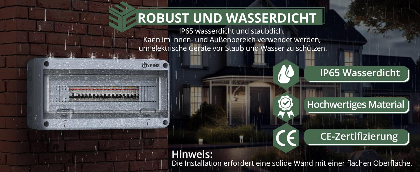 Grau-weisser Aufputz-Verteilerkasten EYPINS mit transparentem Klappdeckel und Platz für achtzehn Module – Detail 2