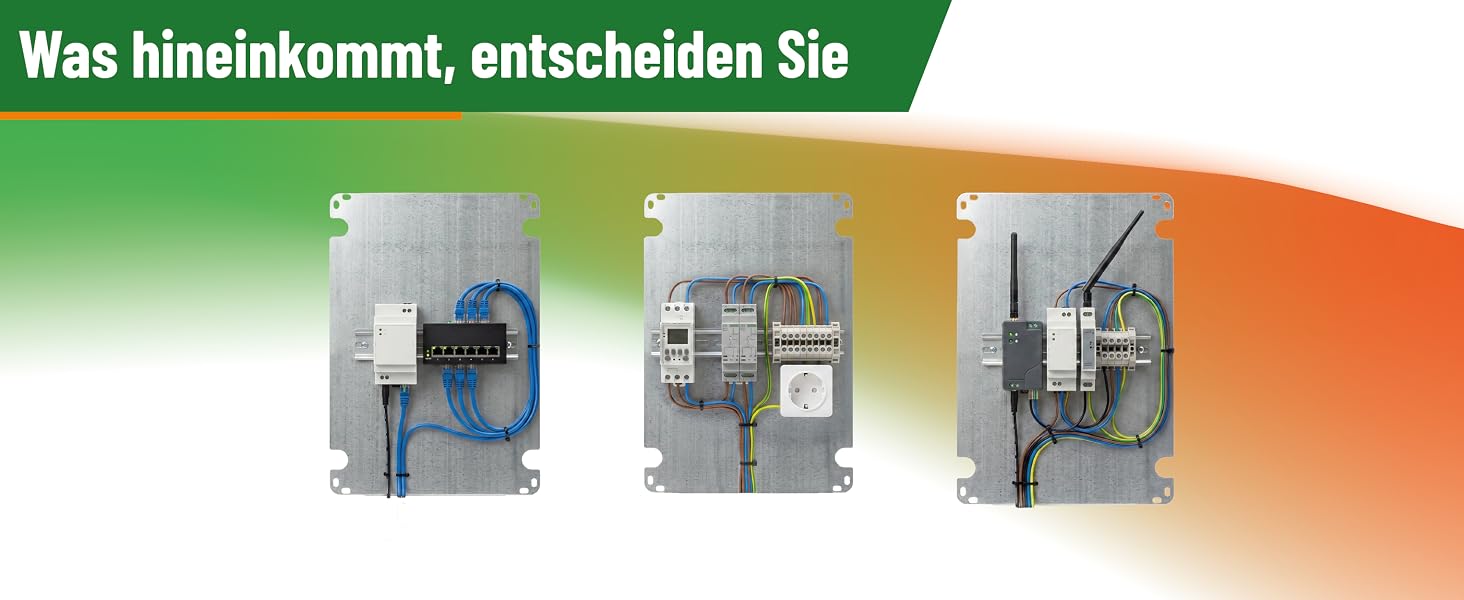 Hellgrauer RSE Verteilerkasten aus ABS-Kunststoff, 200 x 300 x 130 mm, geschlossene Tür mit Dreikantverschluss – Detail 2