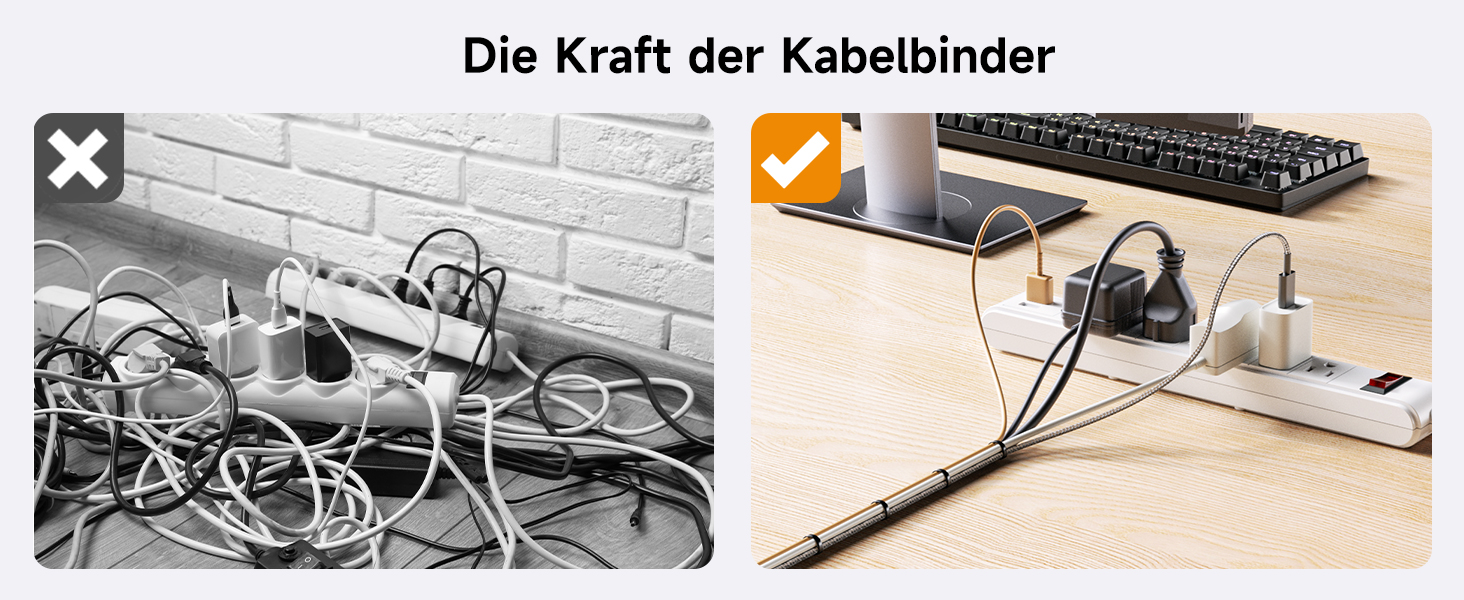 Cable Matters Nylon-Kabelbinder-Set mit schwarzen und weissen Kabelbindern in mehreren Längen – Detail 2
