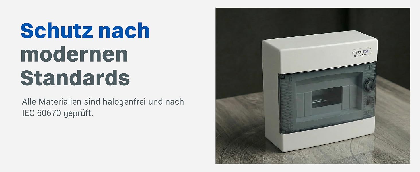 Weisser Aufputz-Sicherungskasten Intratec mit vier Reihen für achtundvierzig Module und weisser Tür – Detail 2