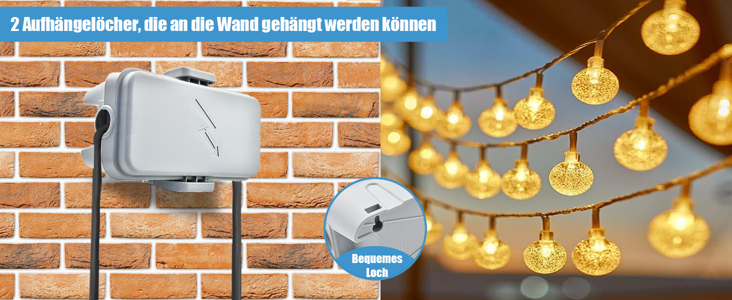 Grauer wetterfester Elektro-Anschlusskasten aus Kunststoff – Detail 3