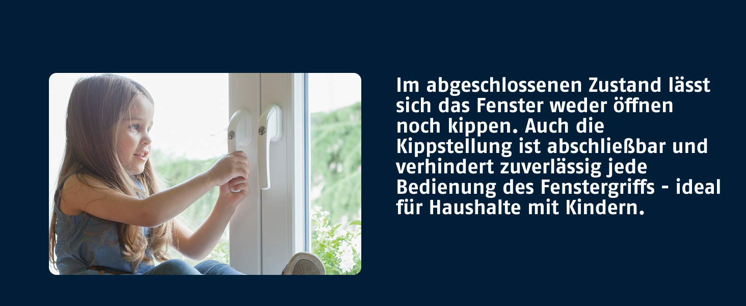 Weisser abschliessbarer ABUS-Fenstergriff FG200 in L-Form mit Druckzylinder und Wendeschlüssel – Detail 3