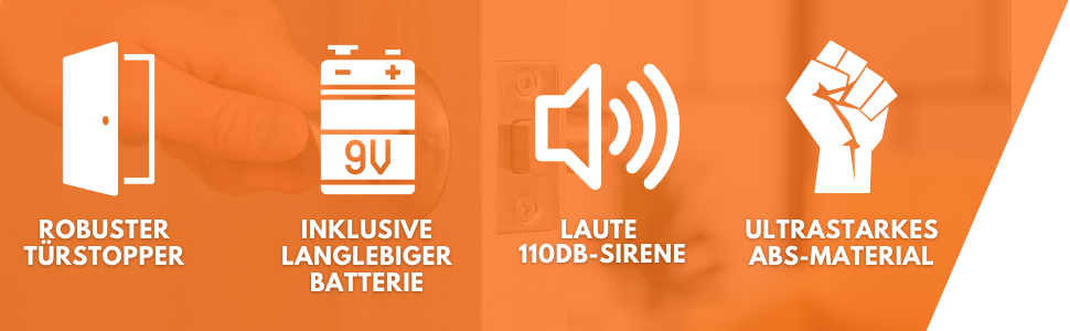 Zwei schwarze Alarm-Türstopper von tiiwee mit gebürsteter Oberseite und rundem Alarmschalter – Detail 4