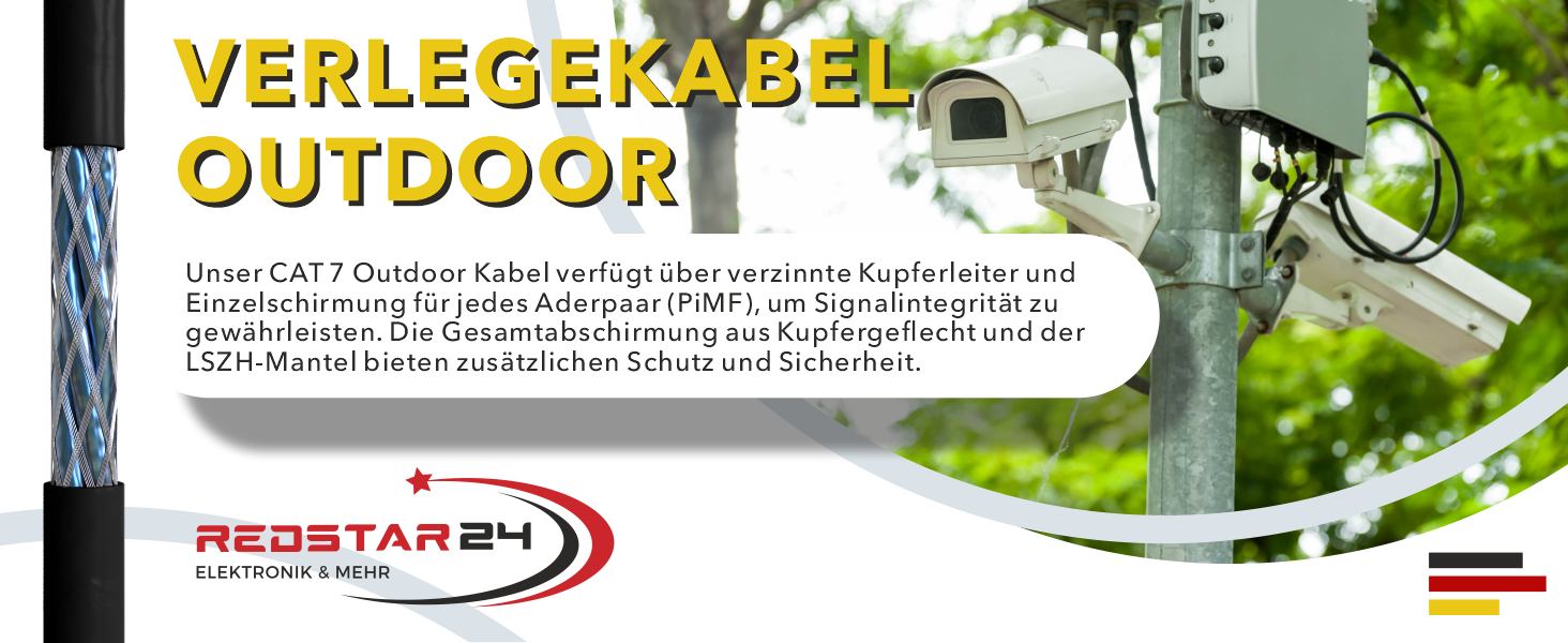 Schwarzes CAT-7-Erdkabel von RedStar24 als aufgerollter Ring mit abisoliertem Kabelende – Detail 5
