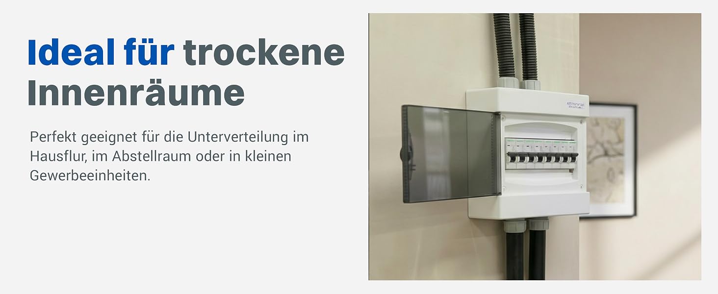 Weisser Aufputz-Sicherungskasten Intratec mit vier Reihen für achtundvierzig Module und weisser Tür – Detail 3