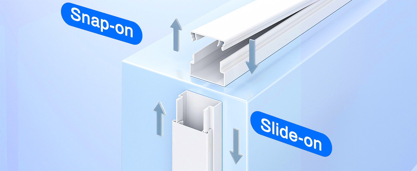 Weisser MUDEELA PVC-Kabelkanal mit Zubehör für Wandmontage und Kabelmanagement – Detail 5