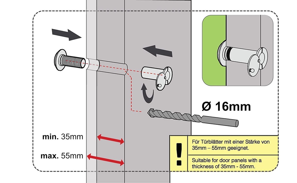 Zweiteiliger Türspion in antik gehaltener Messing-Optik mit Weitwinkellinse und runder Abdeckklappe für die Türinnenseite – Detail 1