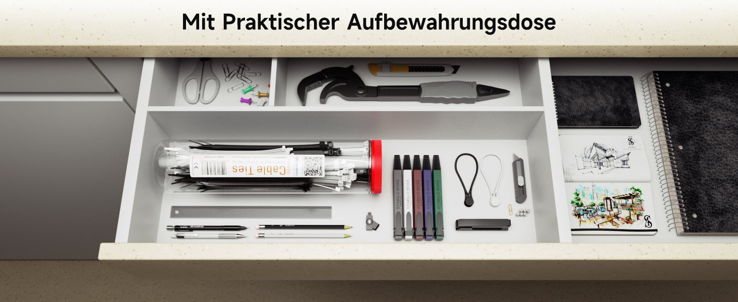 Cable Matters Nylon-Kabelbinder-Set mit schwarzen und weissen Kabelbindern in mehreren Längen – Detail 6