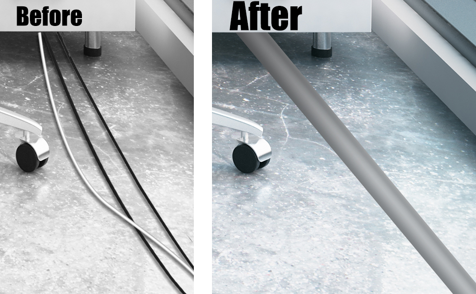 Grauer PVC-Kabelkanal fuer den Boden, selbstklebend, 3 Meter – Detail 3