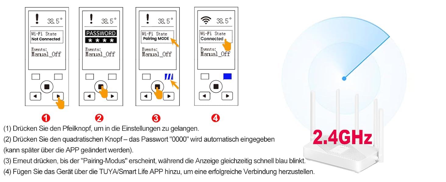 Schmaler weisser Hutschienen-Stromzähler TONGOU TO-Q-SYS-JWT mit farbigem Display, Schaltwippe und Schraubklemmen für Phase und Neutralleiter – Detail 5