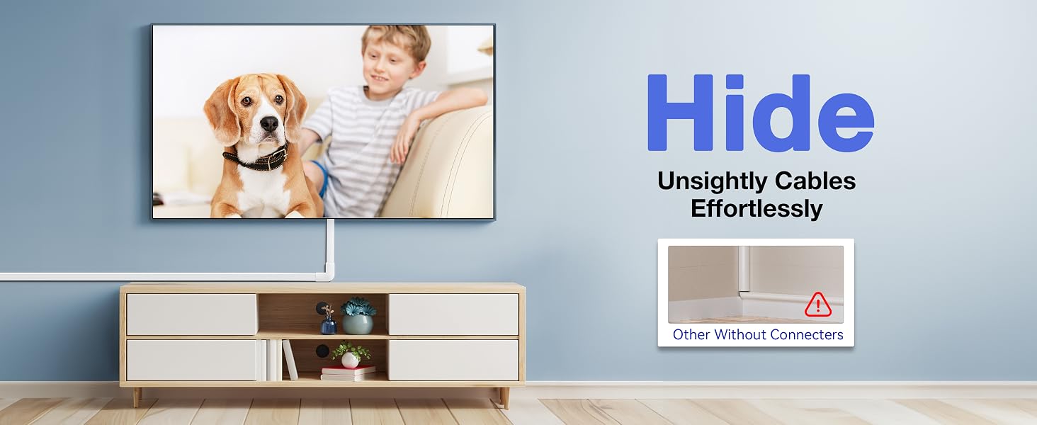 Weisser MUDEELA PVC-Kabelkanal mit Zubehör für Wandmontage und Kabelmanagement – Detail 8