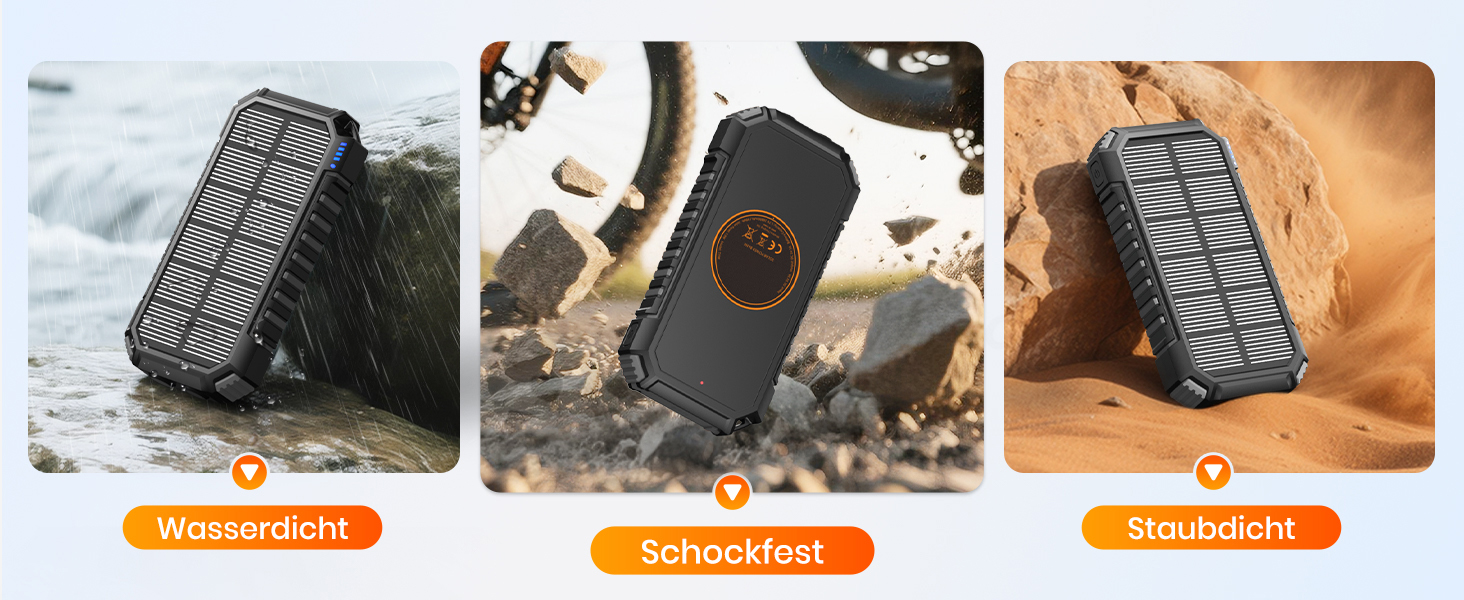 Schwarze A ADDTOP Solar-Powerbank mit ausklappbaren Solarpanels, USB-Anschlüssen und integrierter LED-Leuchte. – Detail 9