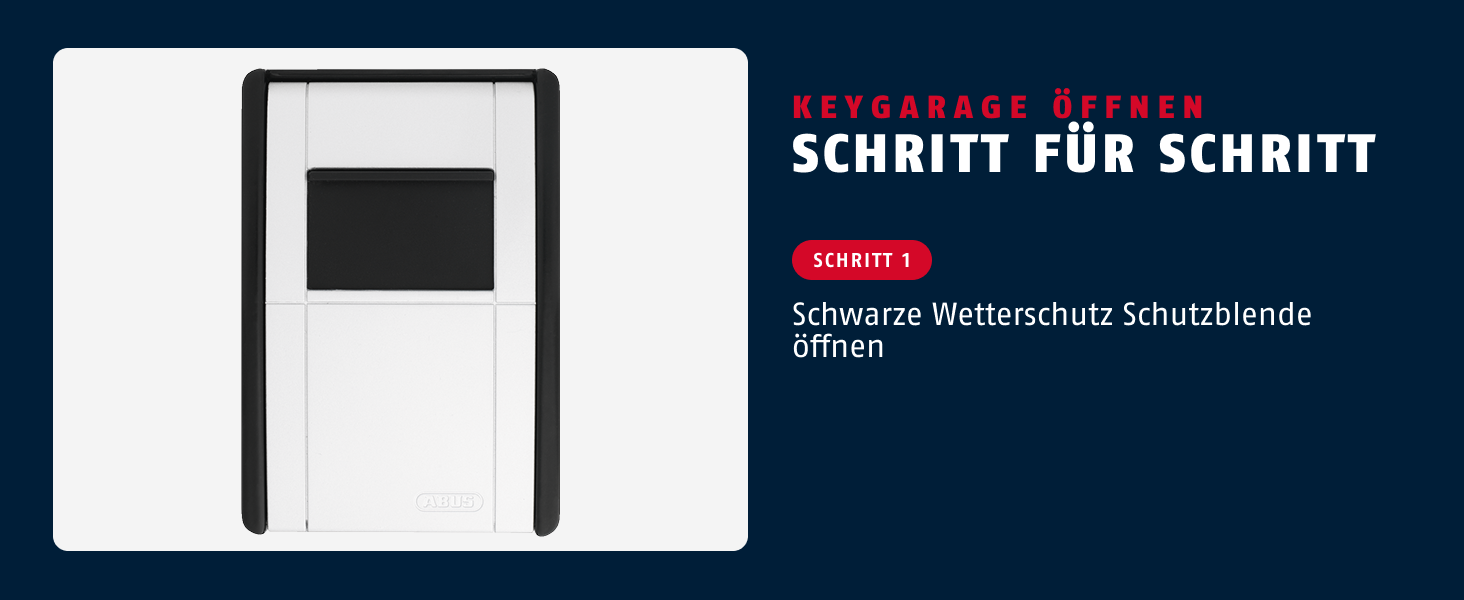 Silberner Schlüsseltresor ABUS KeyGarage 787 mit vier schwarzen Zahlenrädern und schwarzer Schiebeblende zur Wandmontage – Detail 6