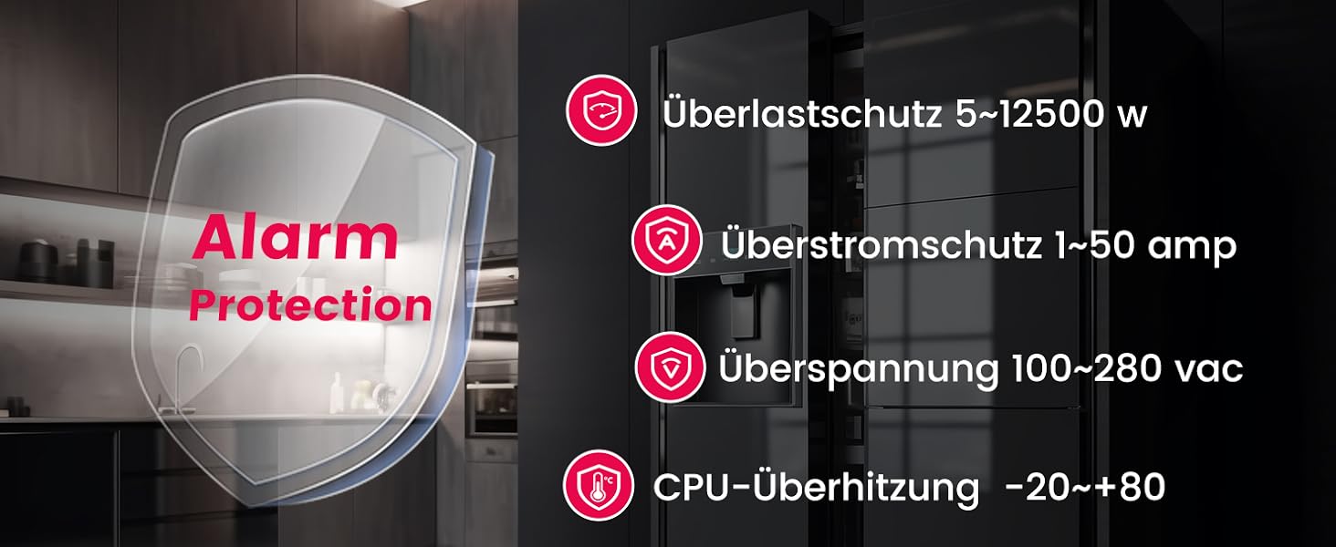 Schmaler weisser Hutschienen-Stromzähler TONGOU TO-Q-SYS-JWT mit farbigem Display, Schaltwippe und Schraubklemmen für Phase und Neutralleiter – Detail 11