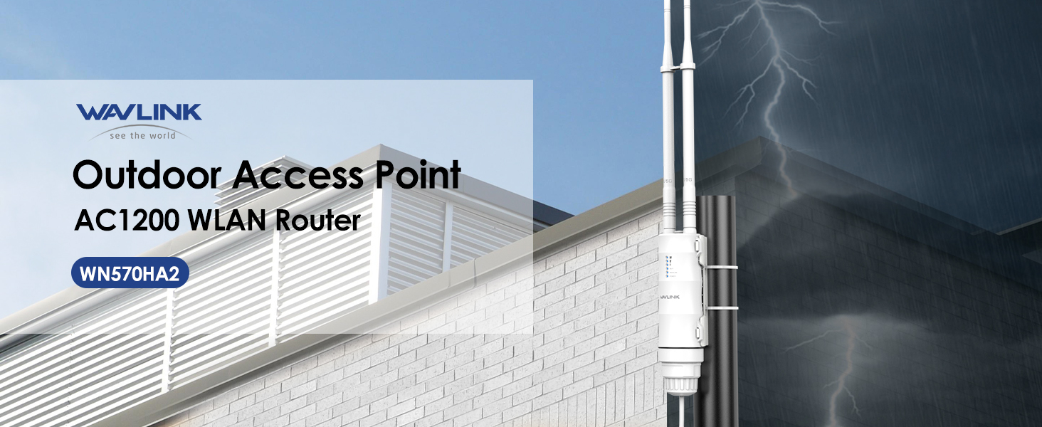 WAVLINK WN570HA2 AC1200 Outdoor WLAN-Repeater mit PoE – Detail 1