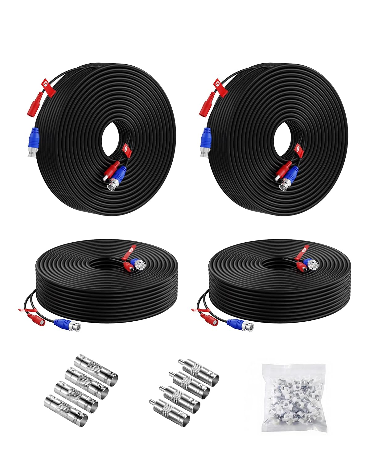 Anlapus BNC CCTV-Kabel Video + Strom (2-in-1), 18 m oder 30 m, 1er-/4er-Set – Bild 1