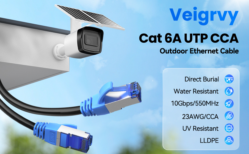 Veigrvy Cat 6A Outdoor-Netzwerkkabel 15 m – Detail 1